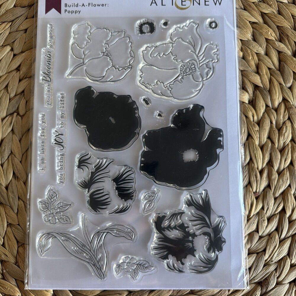 Altenew Build A Flower poppy Set Includes Stamps & Layering Guide